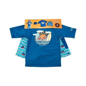 UV Skinz Boy’s Blue Shark Theme Swim Suit Set: 3 Piece Set / Various Sizes